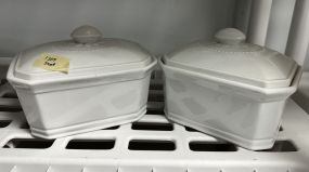 Two Cordon Blue Ceramic Containers