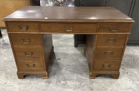Modern Cherry Kneehole Office Desk