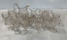 Set of EAPG "Loop" Stemware, Pitcher, and Sugar