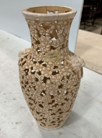 Asian Style White Floral Vase