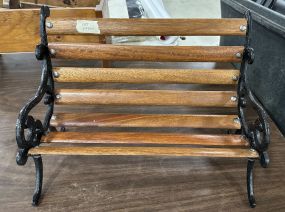 Wood and Metal Doll Bench
