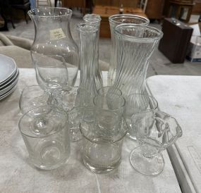 Group of Glass Flower Vases and Cups