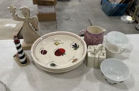 Ceramic Bowls, Pitcher, Trinket and Decor