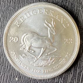 South African Silver Krugerrand 1 oz Fine Silver 2023