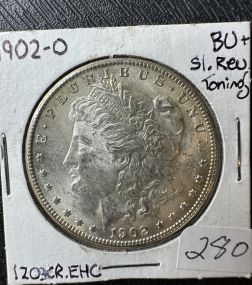 1902-O BU Toned Reverse Morgan Silver Dollar