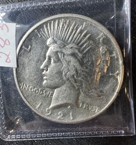1921 BU Shiny High Relief Liberty Silver Dollar