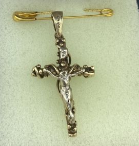 10k Dual Gold Avant Garde Crucifix Pendant