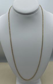 Nice Quality Unisex 14k Gold 24" Rope Chain Necklace