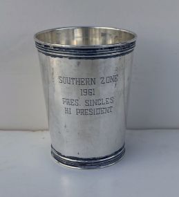 Solid Sterling Silver c.1961 "Southern Zone Pres. Singles Hi President" Honorary Trophy Cup