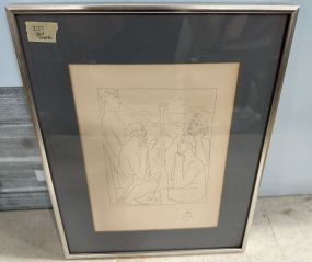 Pablo Picasso "Nestor's Tales of Trojan War" Etching  Print