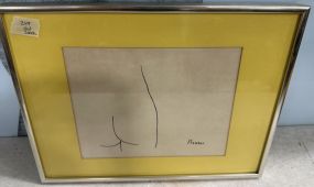 Picasso "Buttocks" Lithograph Framed Print