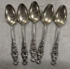 Five 5" Sterling Spoons 2.345 ozt