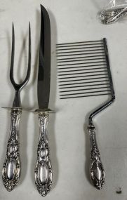 Towle "King Richard" Sterling Handled Carving Set and Cake Breaker