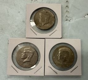 1971-D, 1995-D, and 1969-D Kennedy Half Dollar
