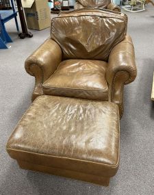Hancock &amp; Moore Leather Chair and Ottoman