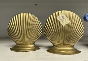 Brass Shell Bookends