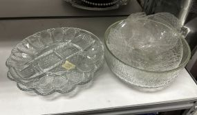Glass Egg Platters and Serving Bowls
