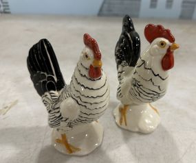 Pair of Ceramic Rooster Figurines