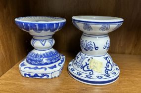 Blue and White Porcelain Candle Holder