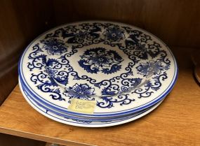 3 Bombay Blue and White Plates