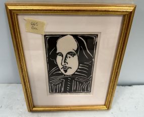 Signed "William Shakespeare" 19/20 Block Print