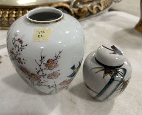 Japanese Porcelain Ginger Vase and Japanese Small Ginger Jar