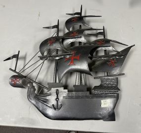 Decorative Metal Ship Wall Plaque