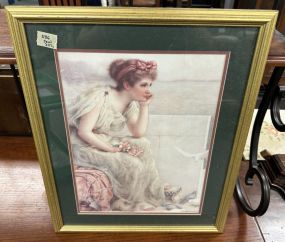 Framed Print of Thinking Lady