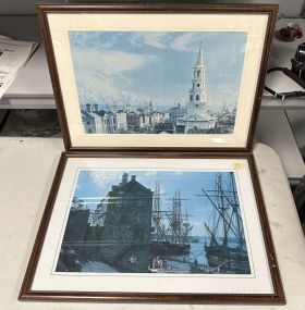 Two Framed Prints of City Views