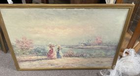 Signed Thomas Landscape Painting Oil Canvas