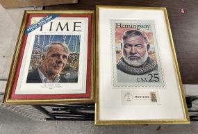 Framed Time and Hemingway Prints