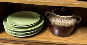 Primagera Plates and Ceramic Jar