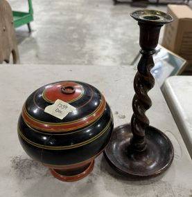 Barley Twist Candle Stick and Container