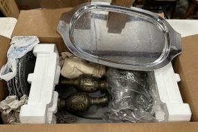 Box Lot of Pewter and Brass