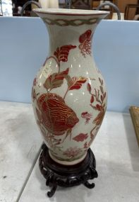 Chinese Red Fish Flower Vase