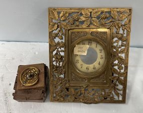 Antique Brass Desk Clock