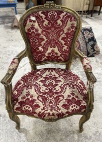 Vintage Gold Gilt French Arm Chair