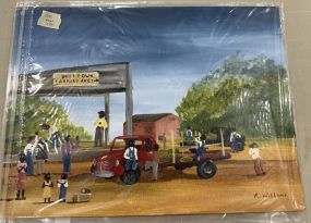 Alphonso Willums "Watermelon Auction" Painting