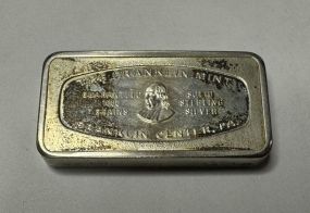 First National Bank, Jackson MS Franklin Mint 1000 Grains Sterling Bar