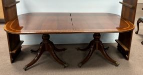 Georgian Furniture Co. Reproduction Mahogany Double Pedestal Dining Table