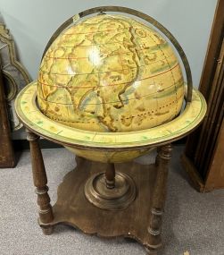 Vintage World Hand Painted Globe on stand