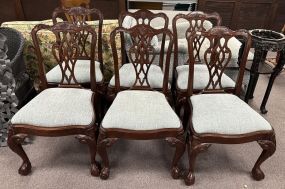6 Antique Reproduction Chippendale Dining Chairs
