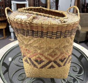 Large Choctaw Hand Caned Carry Basket