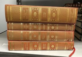 Four Gold Leather Bounds Books