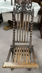 19th Century Georgian Oak Garden Campaign Folding Chair