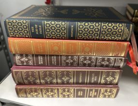 Five Gold Leather Bounds Books
