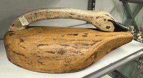 Primitive Style Wood Carved Goose