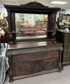 Late 1800s Victorian Oak Sideboard