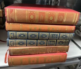 Six Gold Leather Bound Books