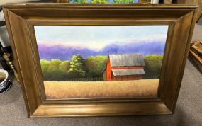 Signed Betty Hamilton Farm Landscape Painting